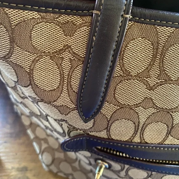 Coach Tan and Brown Signature Tote - Picture 6 of 7